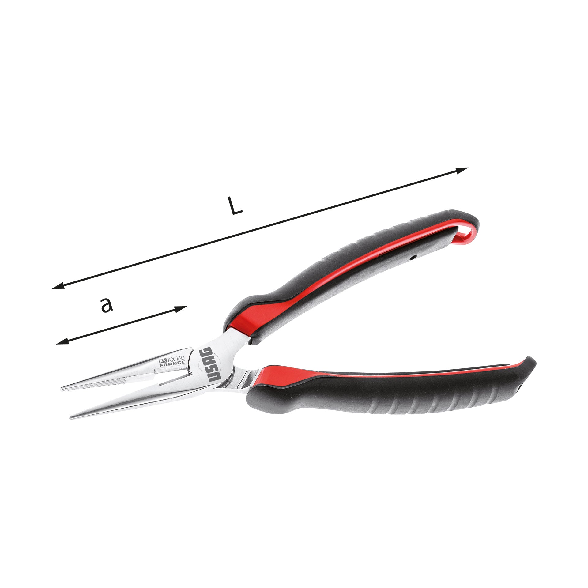133 AX - Extra long straight needle nose pliers - Usag 133 AX - Extra long straight needle nose pliers - Usag